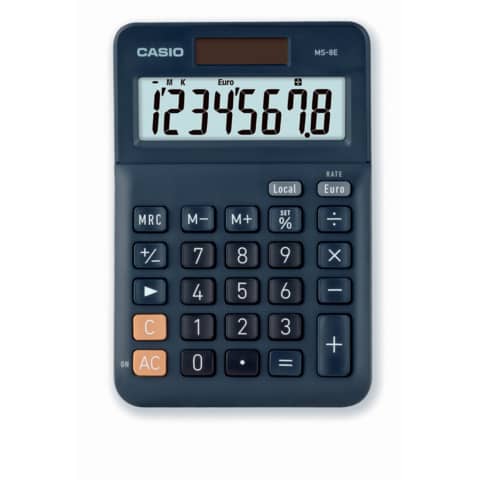 Calcolatrice da tavolo CASIO Extra Big LC solare e batteria display 8 cifre - blu - MS-8E-W-EP